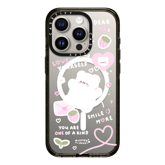 sleepydaze x CASETiFY iPhone 15 Pro ケース ブラック インパクトケース MagSafe対応 love letter by sleepydaze