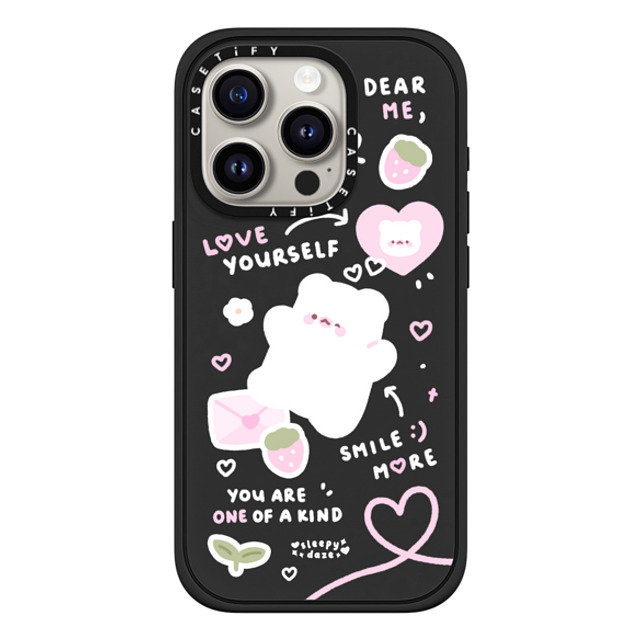 sleepydaze x CASETiFY iPhone 15 Pro ケース マットブラック インパクトケース MagSafe対応 love letter by sleepydaze