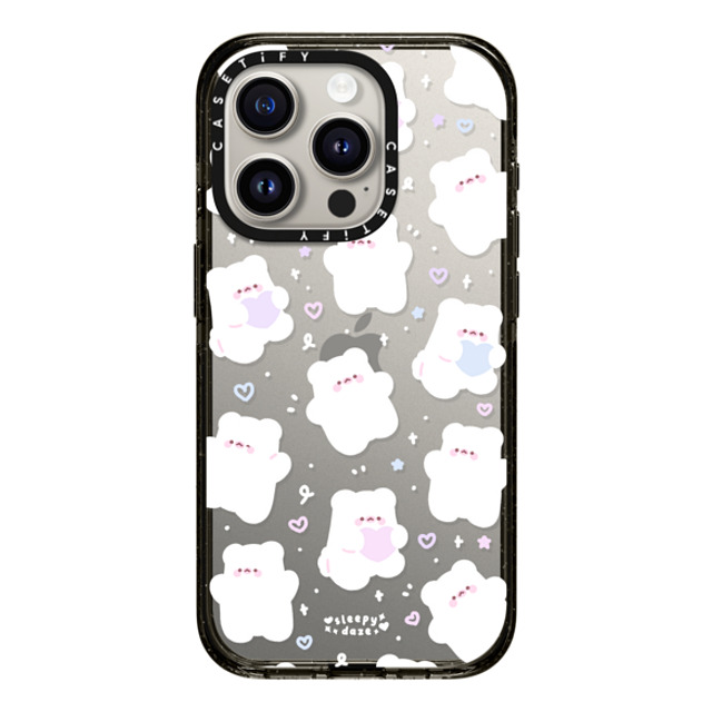 sleepydaze x CASETiFY iPhone 15 Pro ケース ブラック インパクトケース mochi doodles by sleepydaze