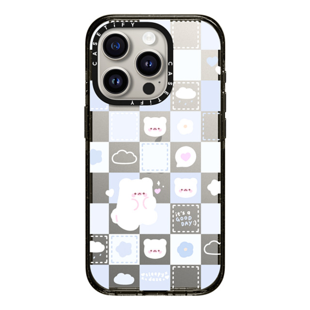 sleepydaze x CASETiFY iPhone 15 Pro ケース ブラック インパクトケース good day mochi checkers by sleepydaze