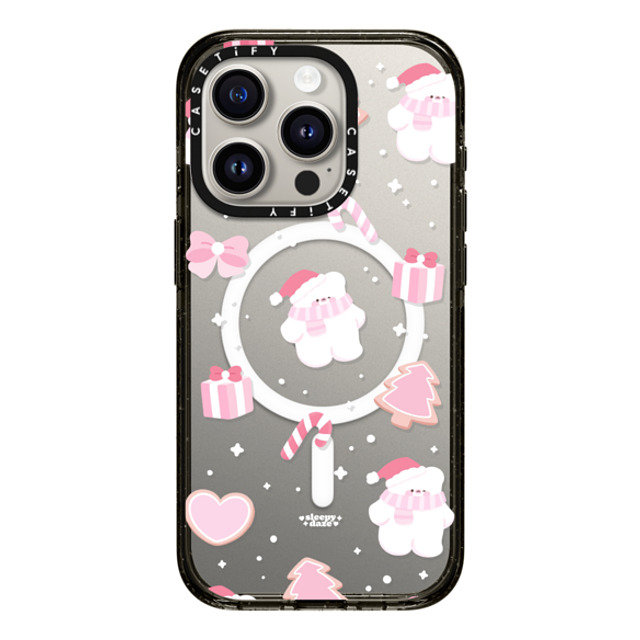 sleepydaze x CASETiFY iPhone 15 Pro ケース ブラック インパクトケース MagSafe対応 sweet holiday