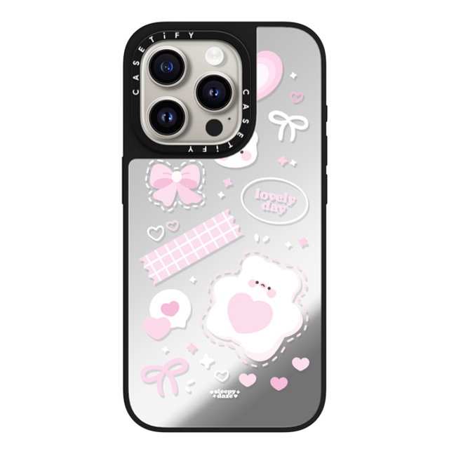 sleepydaze x CASETiFY iPhone 15 Pro Case Silver on Black ミラーケース MagSafe対応 lovely day sleepydaze x CASETiFY iPhone 15 Pro Case Silver on Black ミラーケース MagSafe対応 lovely day