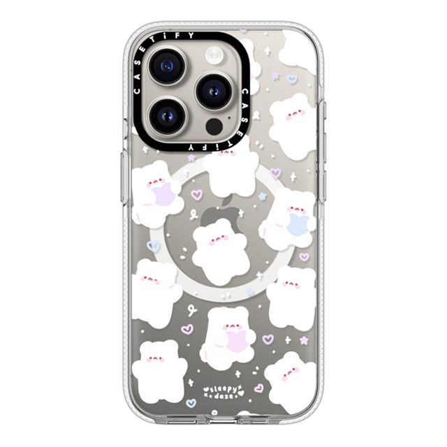 sleepydaze x CASETiFY iPhone 15 Pro ケース クリア クリア ケース MagSafe対応 mochi doodles by sleepydaze