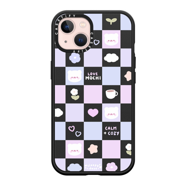 sleepydaze x CASETiFY iPhone 13 ケース マットブラック インパクトケース MagSafe対応 mochi checkers by sleepydaze