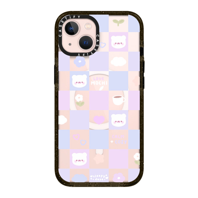 sleepydaze x CASETiFY iPhone 13 ケース ブラック インパクトケース MagSafe対応 mochi checkers by sleepydaze