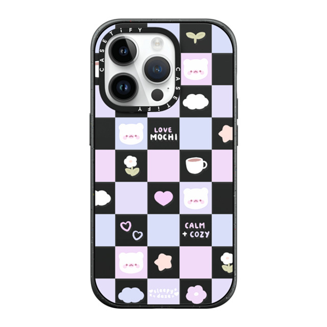 sleepydaze x CASETiFY iPhone 14 Pro ケース マットブラック インパクトケース MagSafe対応 mochi checkers by sleepydaze