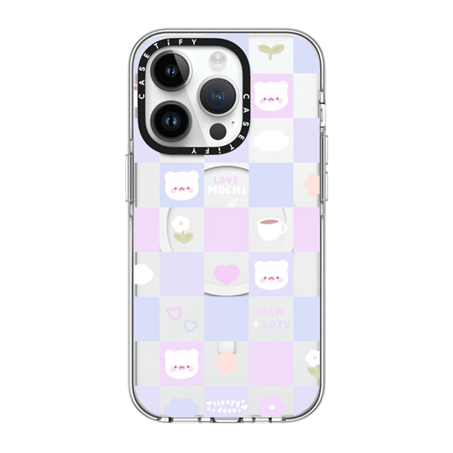 sleepydaze x CASETiFY iPhone 14 Pro ケース クリア クリア ケース MagSafe対応 mochi checkers by sleepydaze