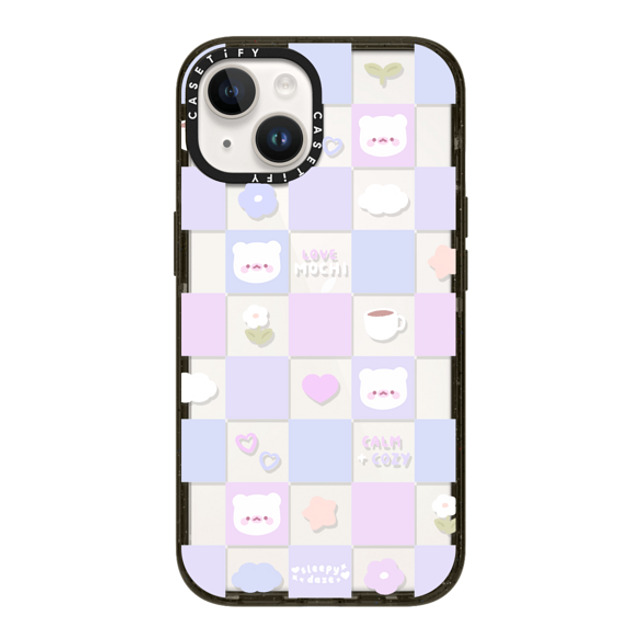 sleepydaze x CASETiFY iPhone 14 ケース ブラック インパクトケース mochi checkers by sleepydaze