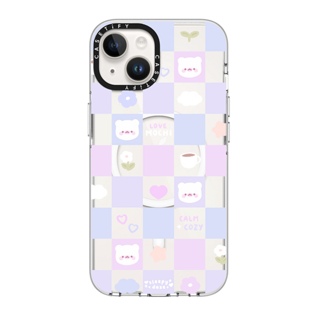 sleepydaze x CASETiFY iPhone 14 ケース クリア クリア ケース MagSafe対応 mochi checkers by sleepydaze