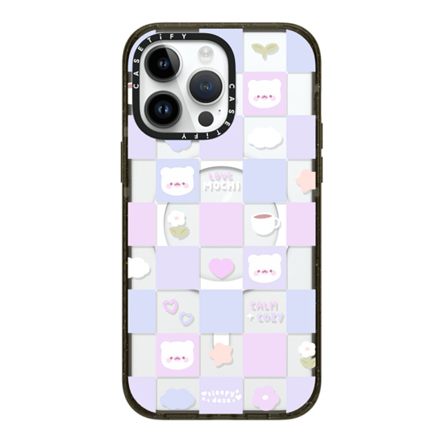 sleepydaze x CASETiFY iPhone 14 Pro Max ケース ブラック インパクトケース MagSafe対応 mochi checkers by sleepydaze