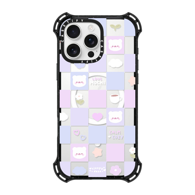 sleepydaze x CASETiFY iPhone 16 Pro Max ケース ブラック バウンスケース mochi checkers by sleepydaze