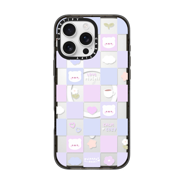 sleepydaze x CASETiFY iPhone 16 Pro Max ケース ブラック インパクトケース MagSafe対応 mochi checkers by sleepydaze