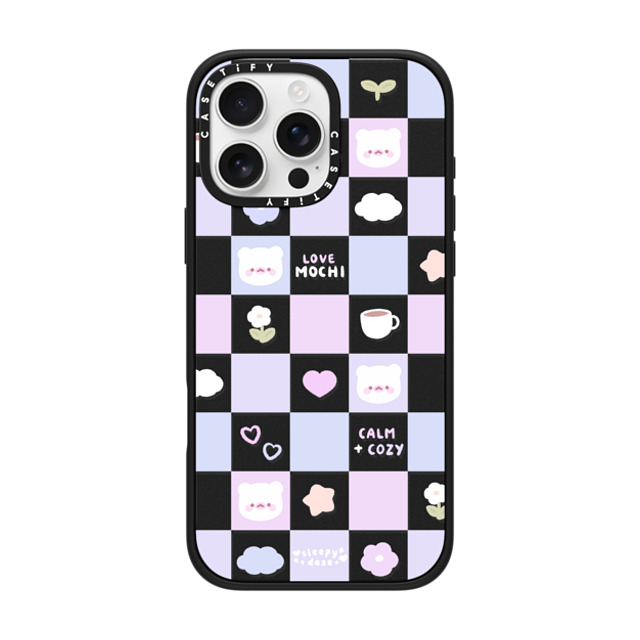 sleepydaze x CASETiFY iPhone 16 Pro Max ケース マットブラック インパクトケース MagSafe対応 mochi checkers by sleepydaze