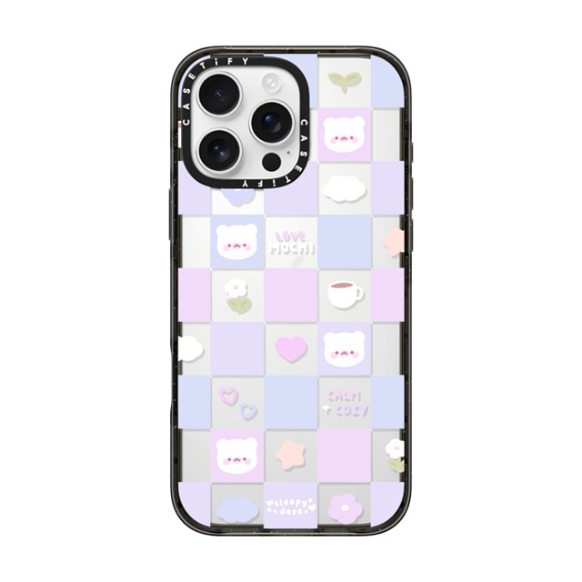 sleepydaze x CASETiFY iPhone 16 Pro Max ケース ブラック インパクトケース mochi checkers by sleepydaze