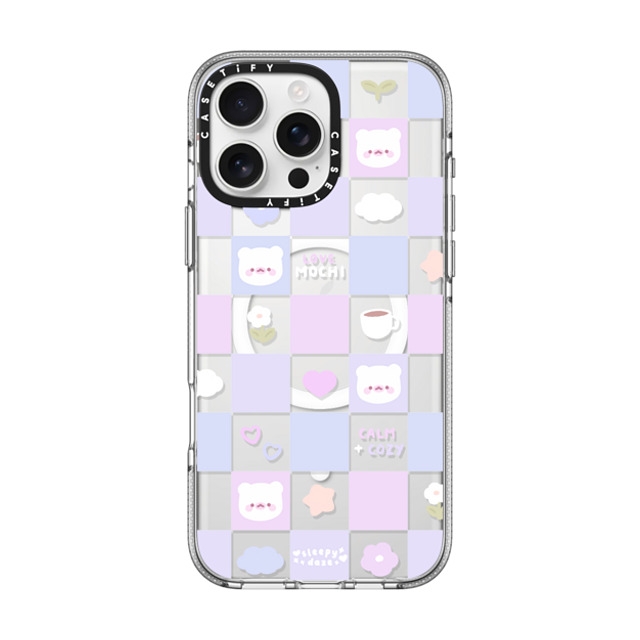 sleepydaze x CASETiFY iPhone 16 Pro Max ケース クリア クリア ケース MagSafe対応 mochi checkers by sleepydaze