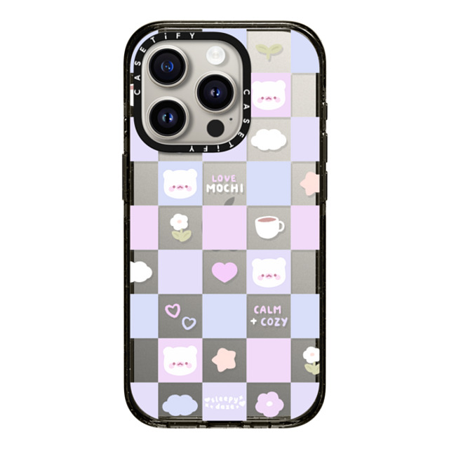 sleepydaze x CASETiFY iPhone 15 Pro ケース ブラック インパクトケース mochi checkers by sleepydaze