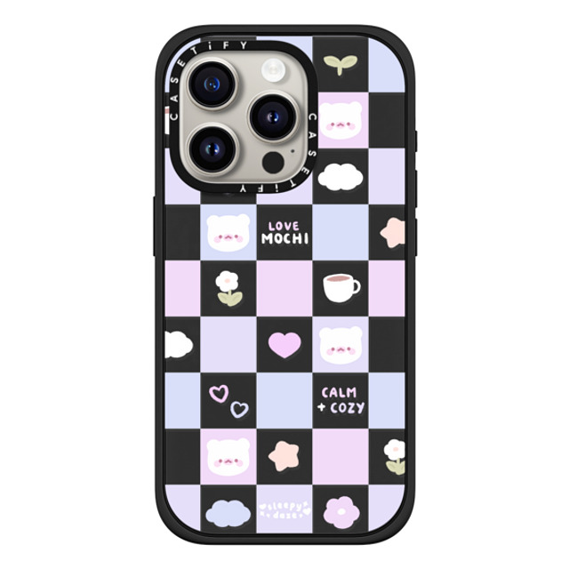 sleepydaze x CASETiFY iPhone 15 Pro ケース マットブラック インパクトケース MagSafe対応 mochi checkers by sleepydaze