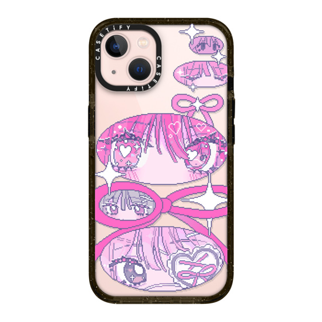 Anarrator x CASETiFY iPhone 13 ケース ブラック インパクトケース Ribbons And Love