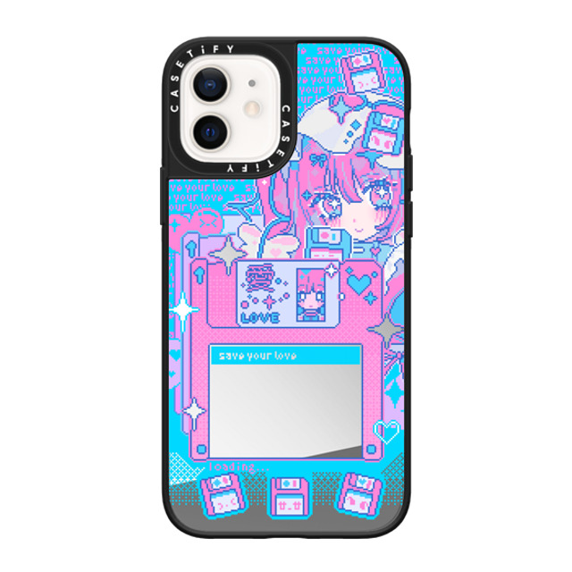 Anarrator x CASETiFY iPhone 12 Case Silver on Black ミラーケース MagSafe対応 Floppy Disk Love Mother's Day Anarrator x CASETiFY iPhone 12 Case Silver on Black ミラーケース MagSafe対応 Floppy Disk Love Mother's Day