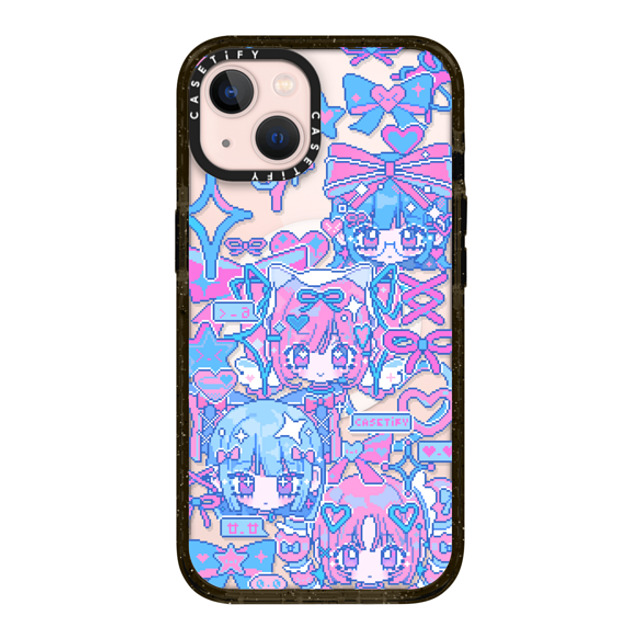 Anarrator x CASETiFY iPhone 13 ケース ブラック インパクトケース MagSafe対応 Kirakira Love