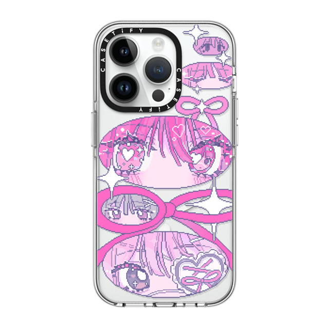 Anarrator x CASETiFY iPhone 14 Pro ケース クリア クリア ケース MagSafe対応 Ribbons And Love