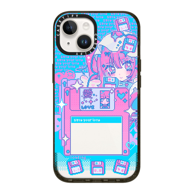 Anarrator x CASETiFY iPhone 14 ケース ブラック インパクトケース Floppy Disk Love