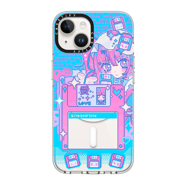 Anarrator x CASETiFY iPhone 14 ケース クリア クリア ケース MagSafe対応 Floppy Disk Love