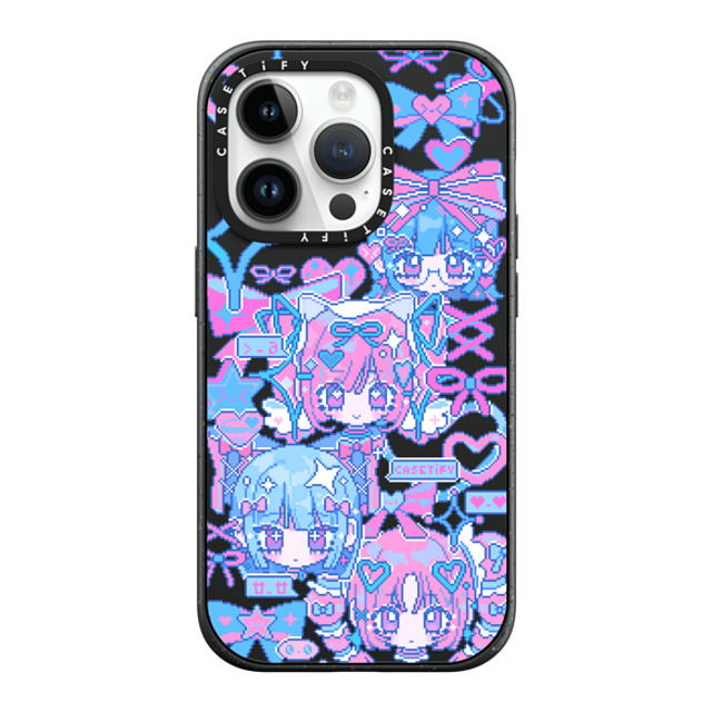 Anarrator x CASETiFY iPhone 14 Pro ケース マットブラック インパクトケース MagSafe対応 Kirakira Love