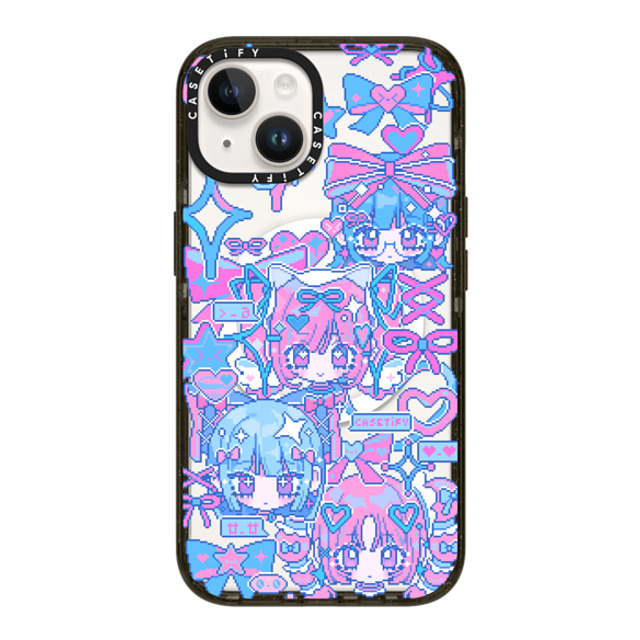 Anarrator x CASETiFY iPhone 14 ケース ブラック インパクトケース MagSafe対応 Kirakira Love