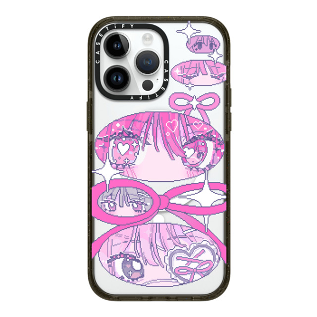 Anarrator x CASETiFY iPhone 14 Pro Max ケース ブラック インパクトケース MagSafe対応 Ribbons And Love