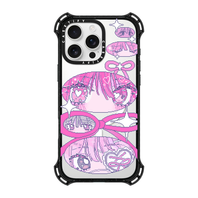 Anarrator x CASETiFY iPhone 16 Pro Max ケース ブラック バウンスケース Ribbons And Love