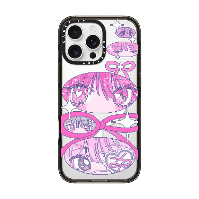 Anarrator x CASETiFY iPhone 16 Pro Max ケース ブラック インパクトケース MagSafe対応 Ribbons And Love