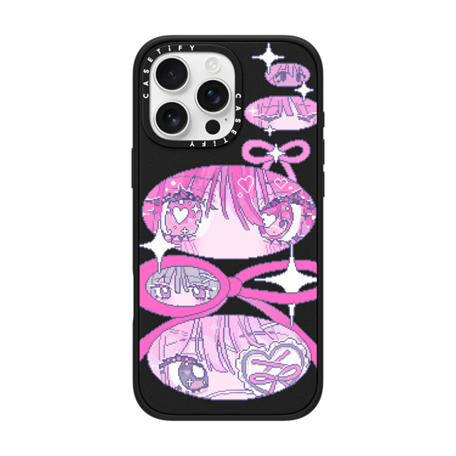 Anarrator x CASETiFY iPhone 16 Pro Max ケース マットブラック インパクトケース MagSafe対応 Ribbons And Love