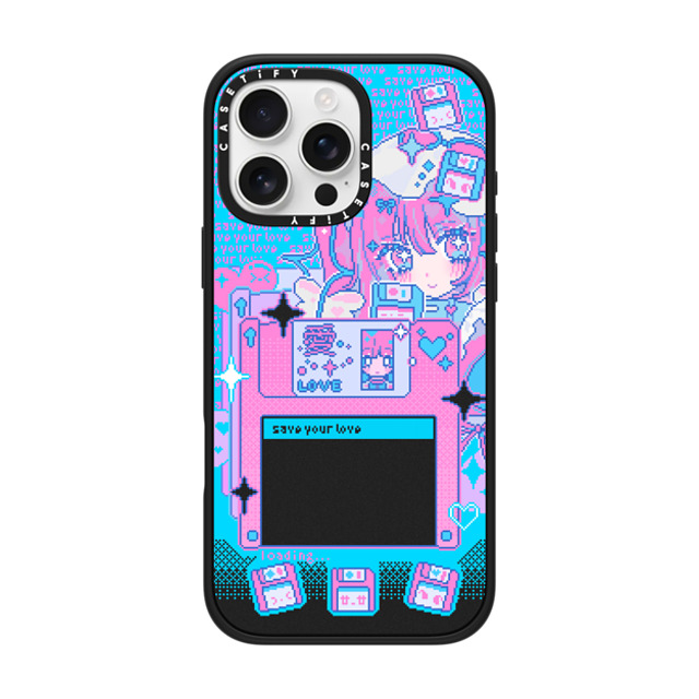 Anarrator x CASETiFY iPhone 16 Pro Max ケース マットブラック インパクトケース MagSafe対応 Floppy Disk Love