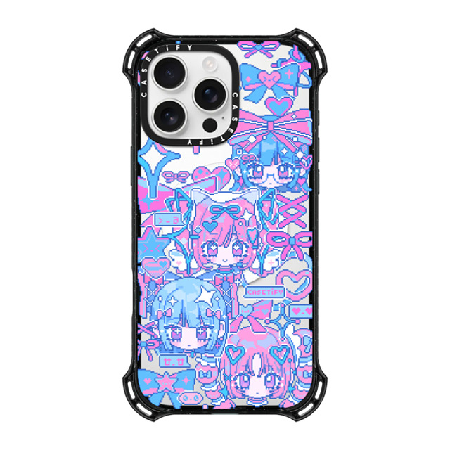 Anarrator x CASETiFY iPhone 16 Pro Max ケース ブラック バウンスケース Kirakira Love