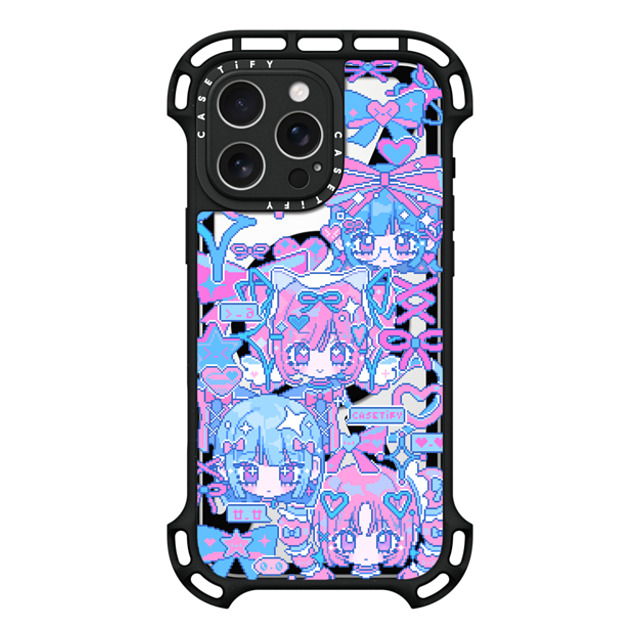 Anarrator x CASETiFY iPhone 16 Pro Max ケース ブラック ウルトラ バウンスケース MagSafe対応 Kirakira Love