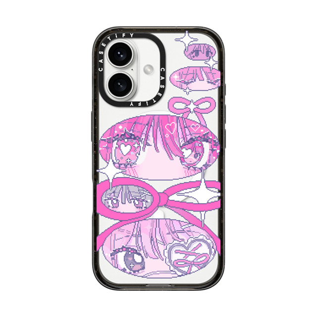 Anarrator x CASETiFY iPhone 16 ケース ブラック インパクトケース MagSafe対応 Ribbons And Love