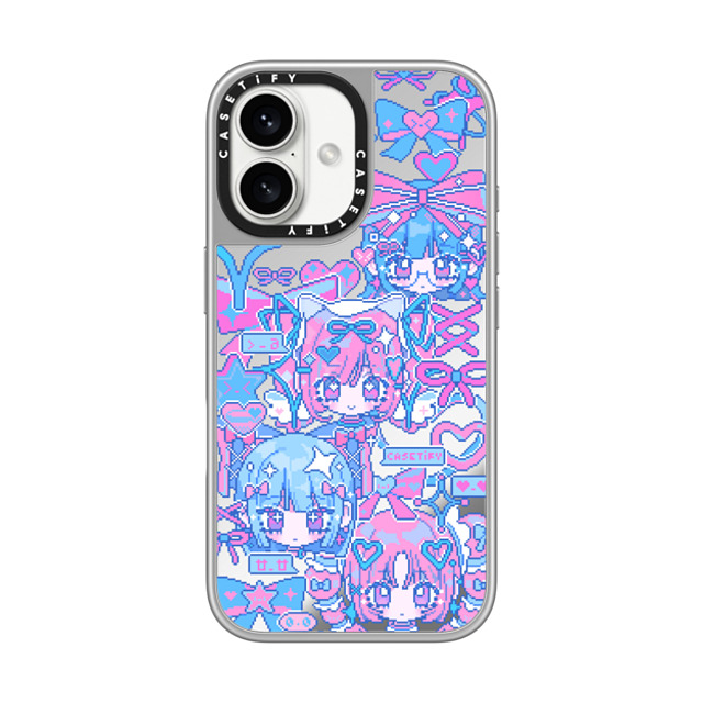 Anarrator x CASETiFY iPhone 16 Case Ribbon シルバー (シルバーバンパー) ミラーケース MagSafe対応 Kirakira Love Father's Day Anarrator x CASETiFY iPhone 16 Case Ribbon シルバー (シルバーバンパー) ミラーケース MagSafe対応 Kirakira Love Father's Day