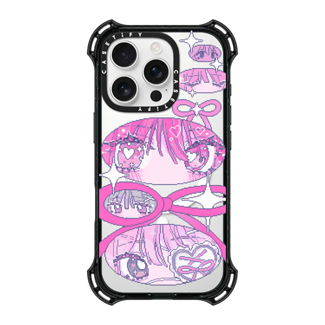 Anarrator x CASETiFY iPhone 16 Pro Case Black バウンスケース Ribbons And Love Anarrator x CASETiFY iPhone 16 Pro Case Black バウンスケース Ribbons And Love
