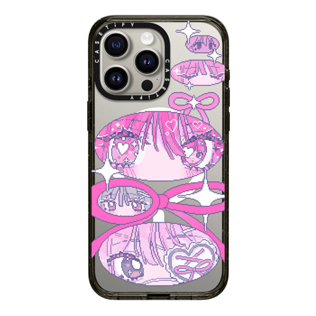 Anarrator x CASETiFY iPhone 15 Pro Max ケース ブラック インパクトケース MagSafe対応 Ribbons And Love