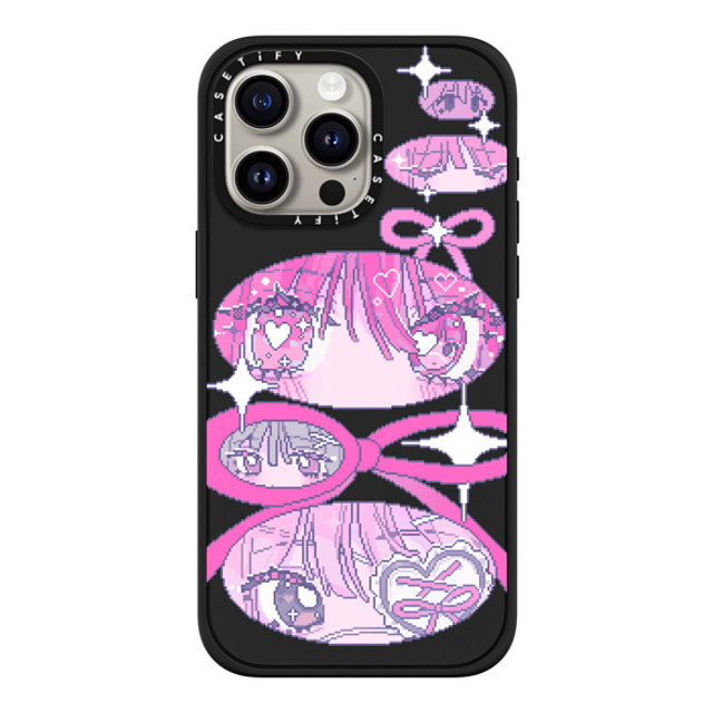 Anarrator x CASETiFY iPhone 15 Pro Max ケース マットブラック インパクトケース MagSafe対応 Ribbons And Love