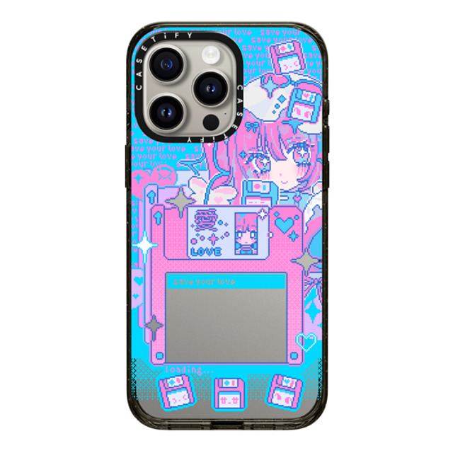 Anarrator x CASETiFY iPhone 15 Pro Max ケース ブラック インパクトケース Floppy Disk Love