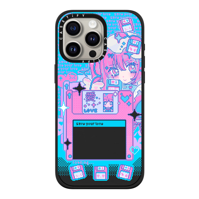 Anarrator x CASETiFY iPhone 15 Pro Max ケース マットブラック インパクトケース MagSafe対応 Floppy Disk Love