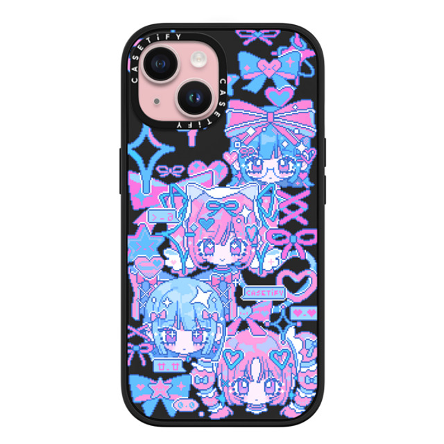 Anarrator x CASETiFY iPhone 15 ケース マットブラック インパクトケース MagSafe対応 Kirakira Love