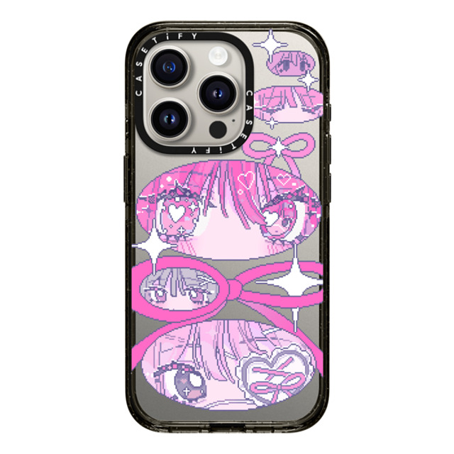 Anarrator x CASETiFY iPhone 15 Pro ケース ブラック インパクトケース Ribbons And Love