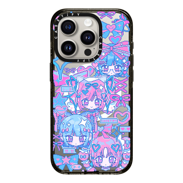 Anarrator x CASETiFY iPhone 15 Pro ケース ブラック インパクトケース MagSafe対応 Kirakira Love