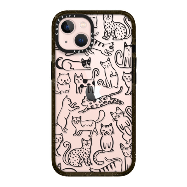 Black Lamb Studio x CASETiFY iPhone 13 ケース ブラック インパクトケース Cat Parade