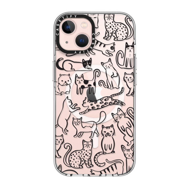 Black Lamb Studio x CASETiFY iPhone 13 ケース クリア クリア ケース MagSafe対応 Cat Parade