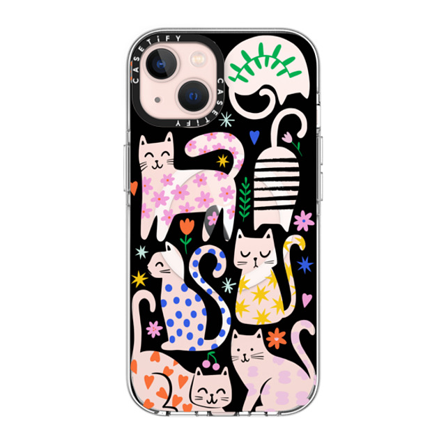 Black Lamb Studio x CASETiFY iPhone 13 ケース クリア クリア ケース MagSafe対応 Fun Cats