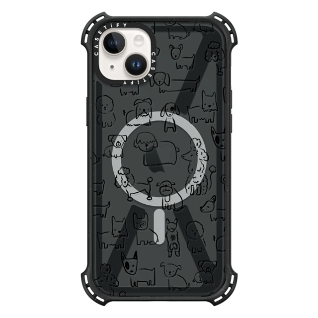 Black Lamb Studio x CASETiFY iPhone 14 Plus ケース Triple Black バウンスケース DOG SHOW